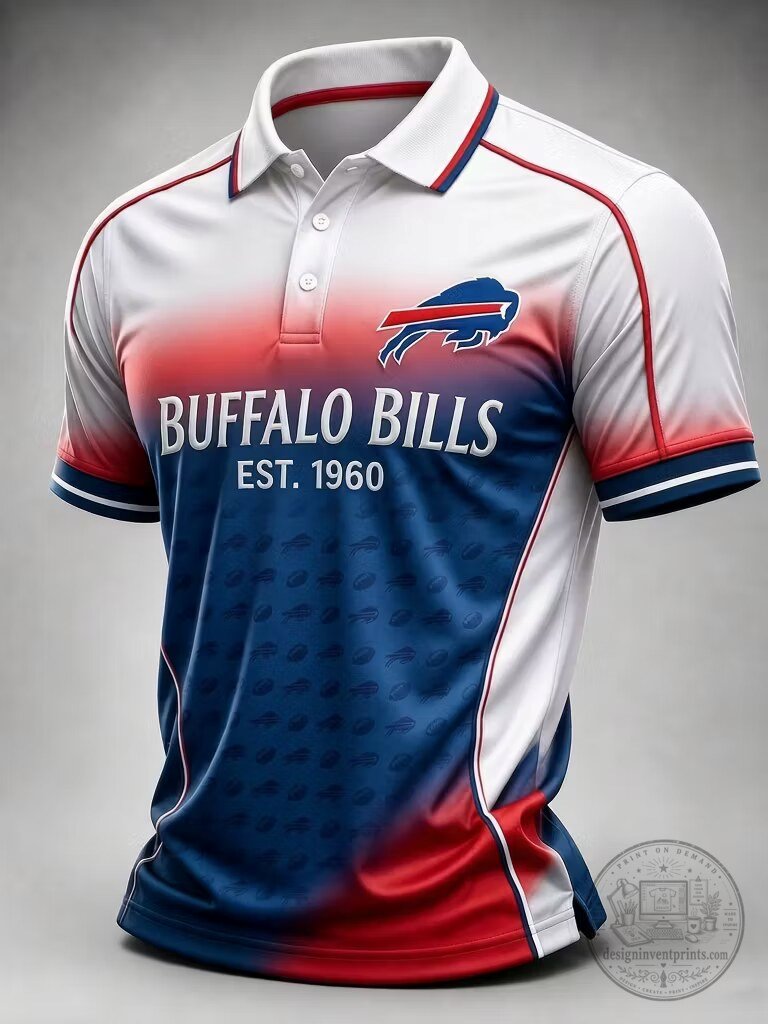 Buffalo Bills Football Team Fan Apparel Polo Shirt
