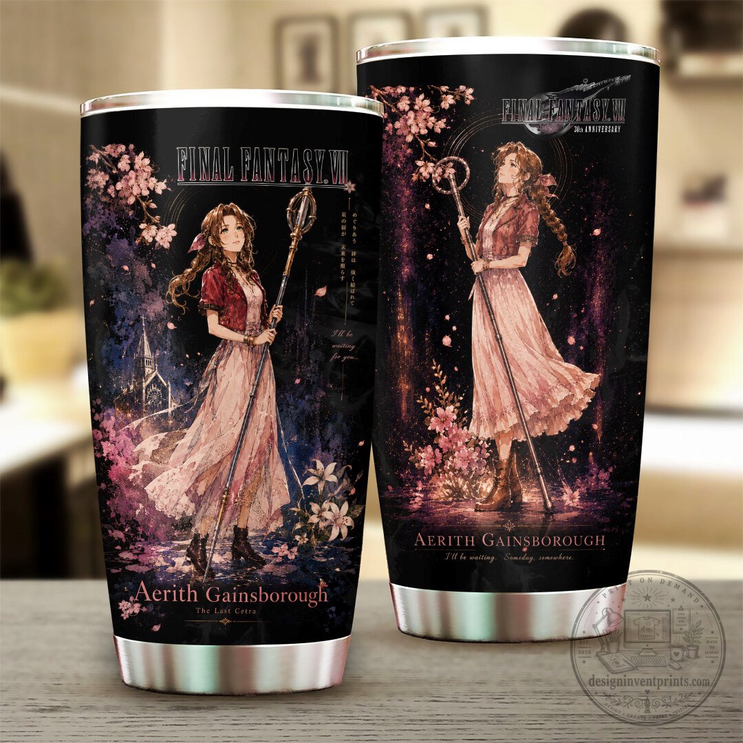 Final Fantasy VII Aerith Gainsborough 30th Anniversary Insulated Tumbler