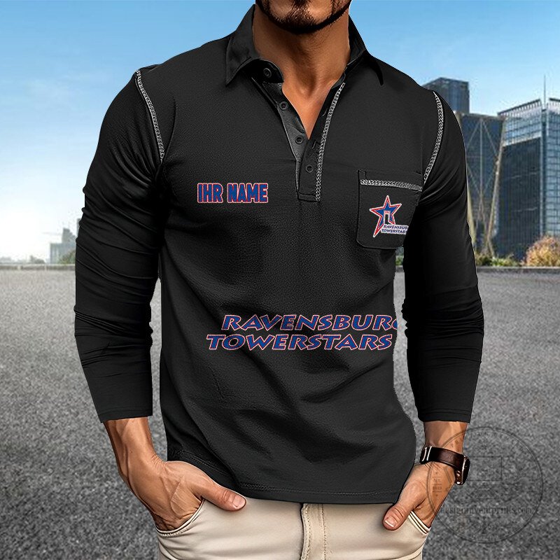 Ravensburg Towerstars Ice Hockey Fan Long Sleeve Polo Shirt