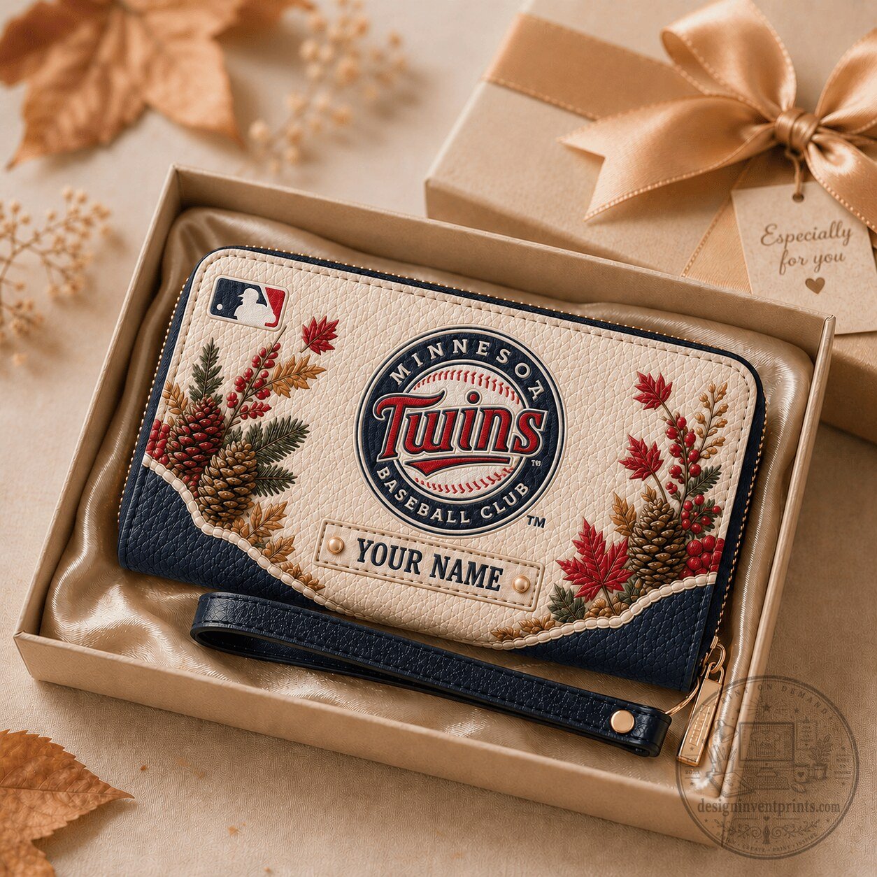 Minnesota Twins Baseball Club Autumn Style Personalized Wallet for Women