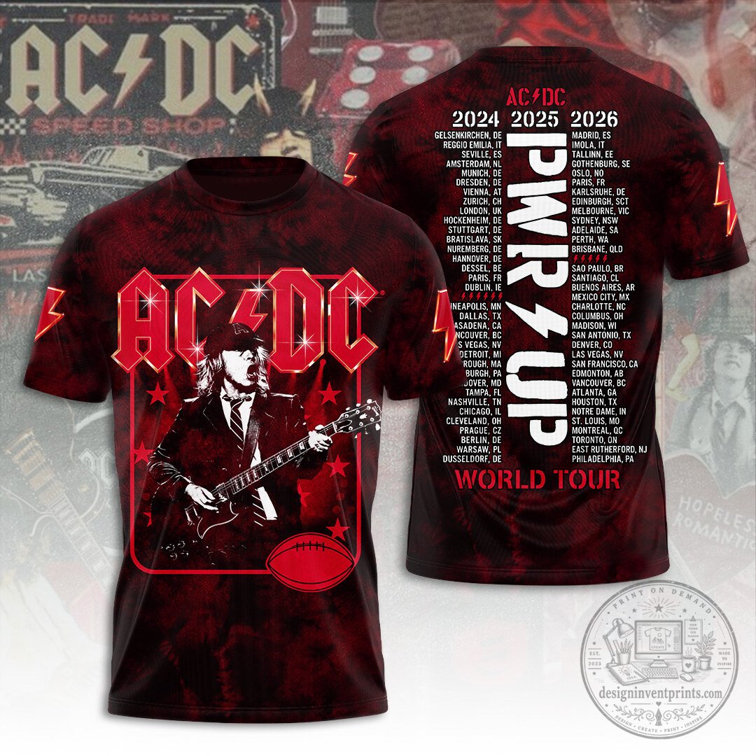 AC/DC Power Up World Tour 2024 2025 2026 Concert Dates T-Shirt