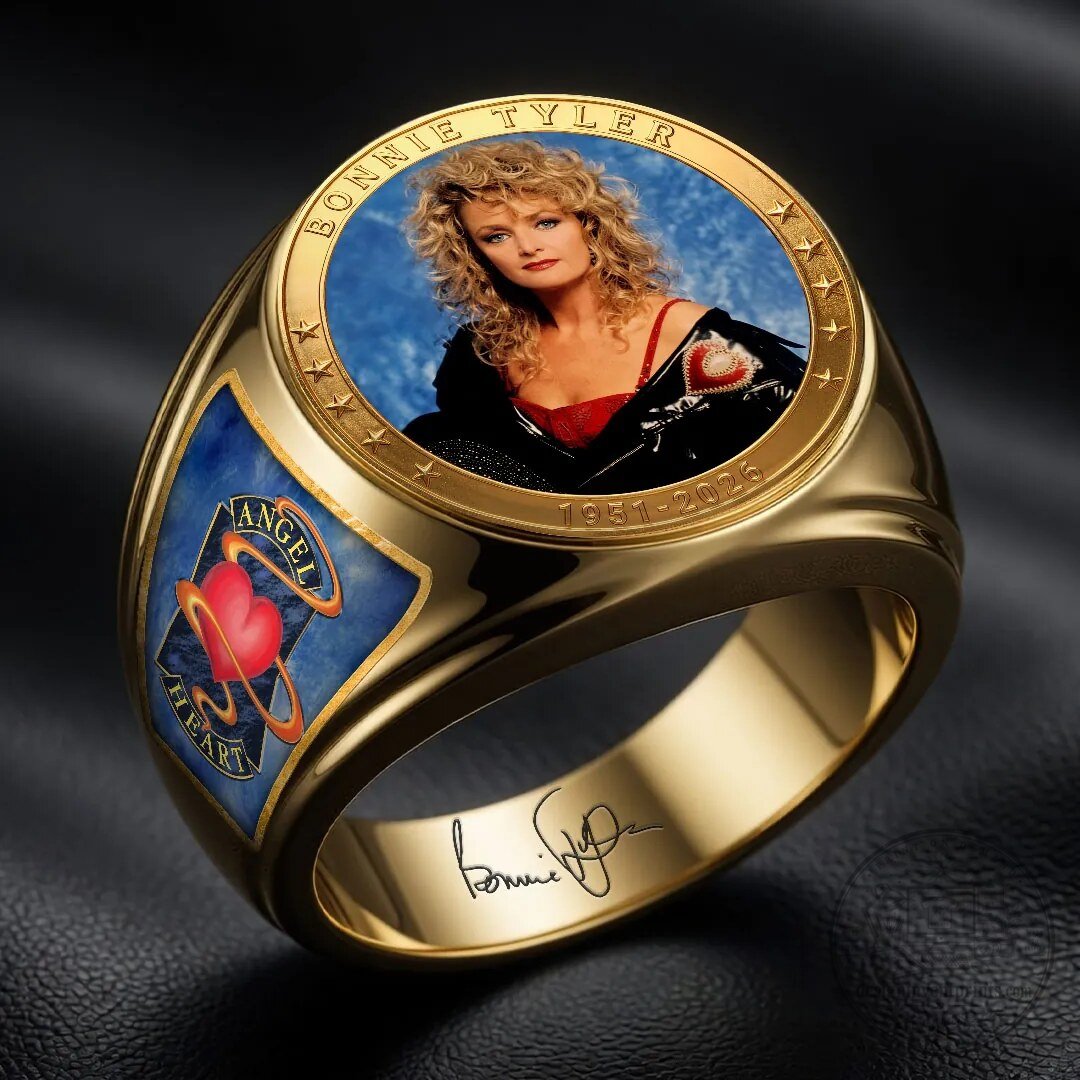 Bonnie Tyler Angel Heart Gold Tone Engraved Signature Ring 2 Bonnie Tyler Angel Heart Gold Tone Engraved Signature Ring