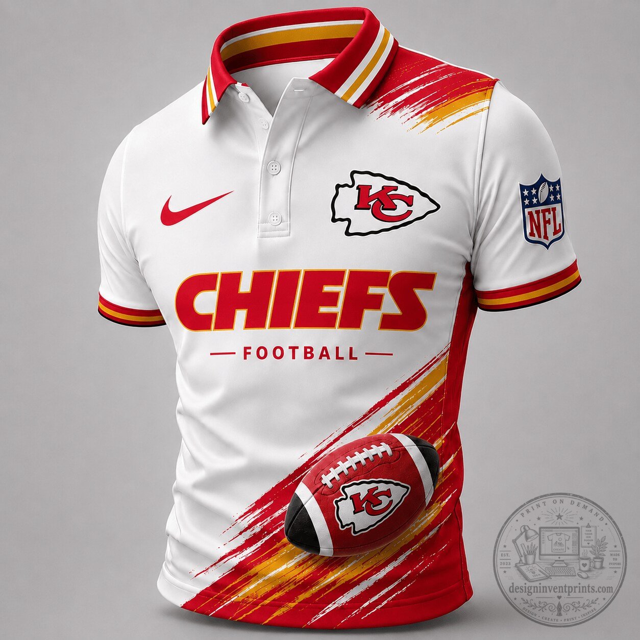 Kansas City Chiefs National Football League Dynamic Gridiron Style Polo Shirt