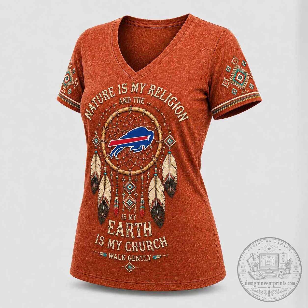Buffalo Bills Nature Spirit Dreamcatcher V-Neck T-Shirt