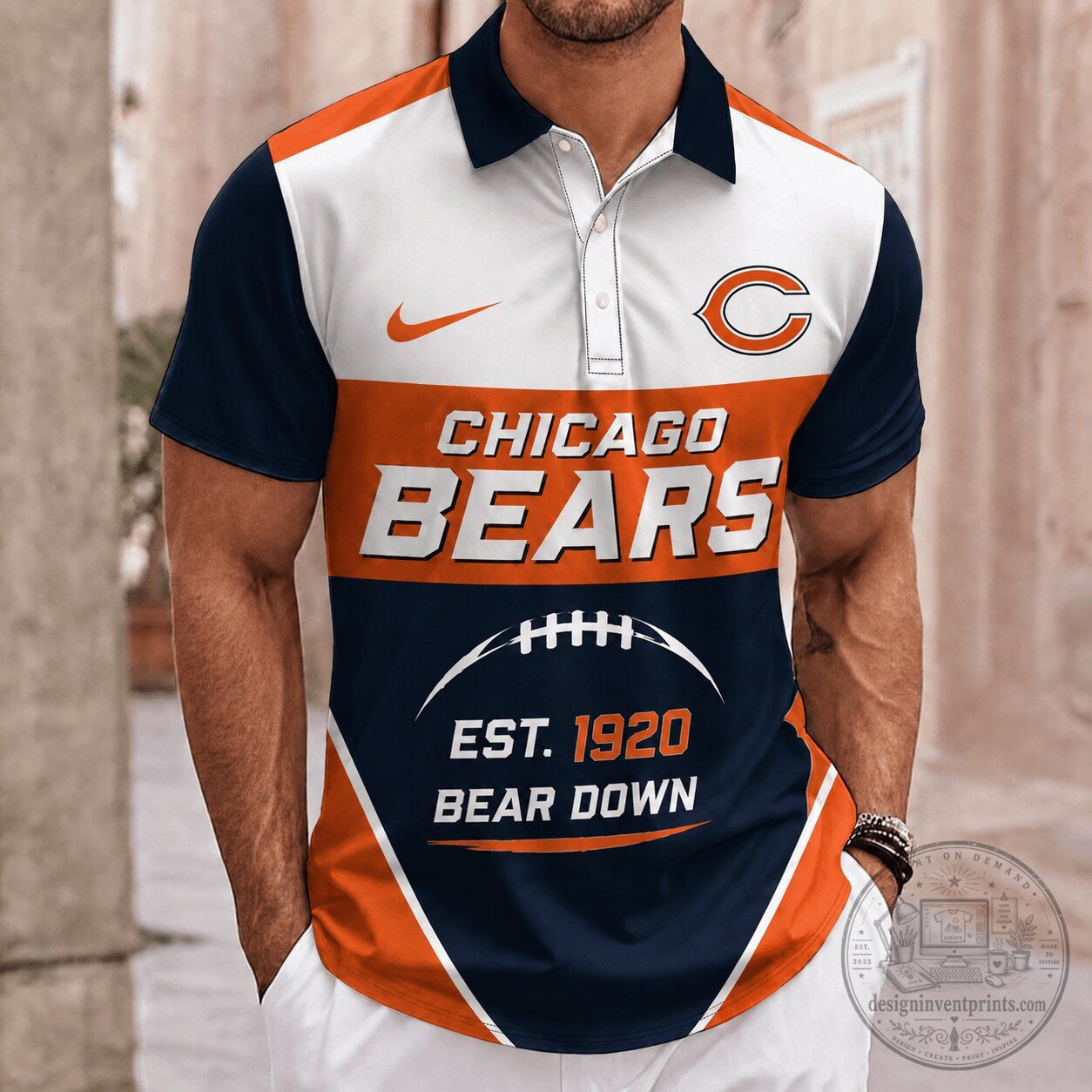 Chicago Bears Established Team Pride Football Polo Shirt