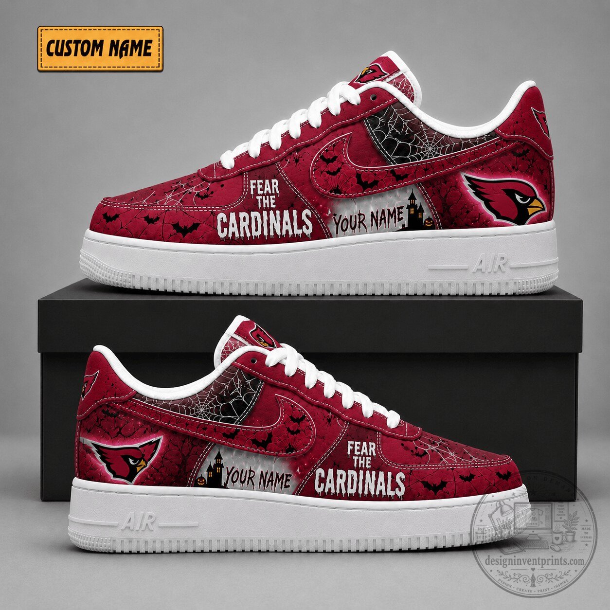 Arizona Cardinals Halloween Fear The Team Custom Name Sneakers