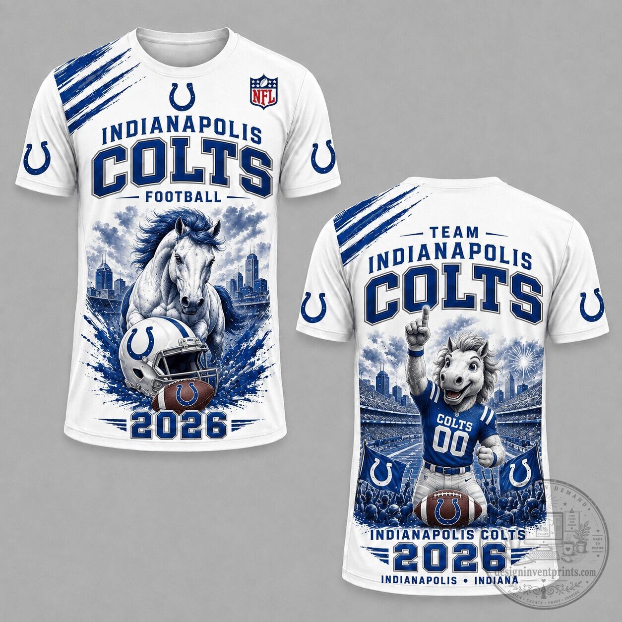 Indianapolis Colts Football Team Victory Stampede All Over Print T-Shirt