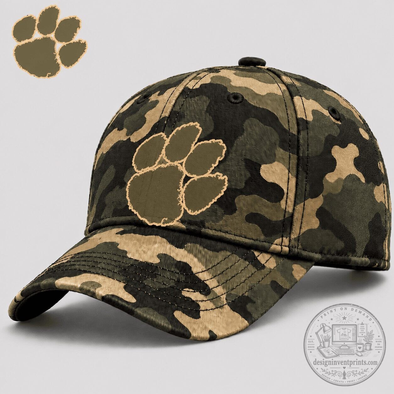 Clemson Tigers Paw Print Camouflage NCAA Game Day Cap Hat