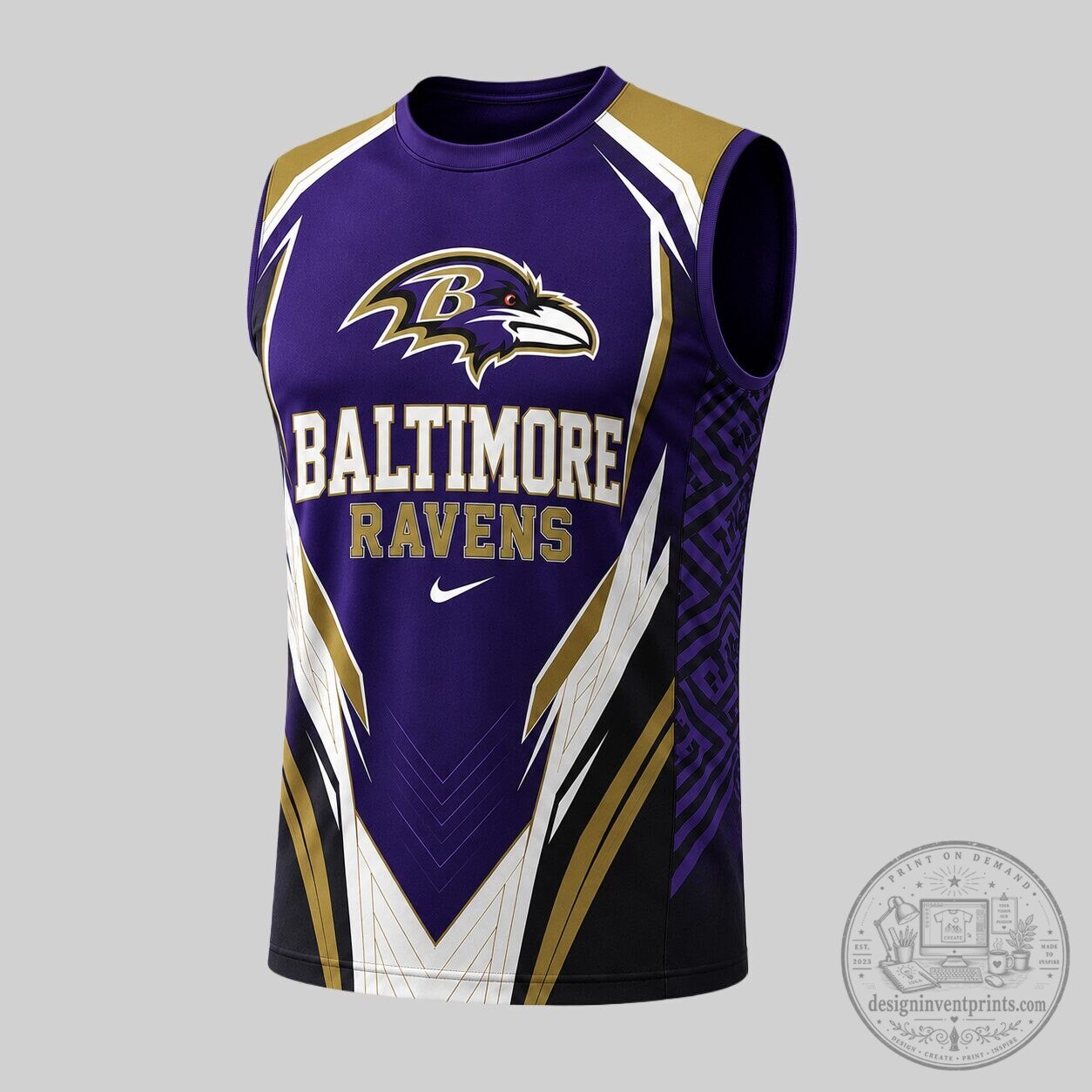 Baltimore Ravens Football Team Sleeveless Jersey and Shorts Set 8 Baltimore Ravens Football Team Sleeveless Jersey and Shorts Set
