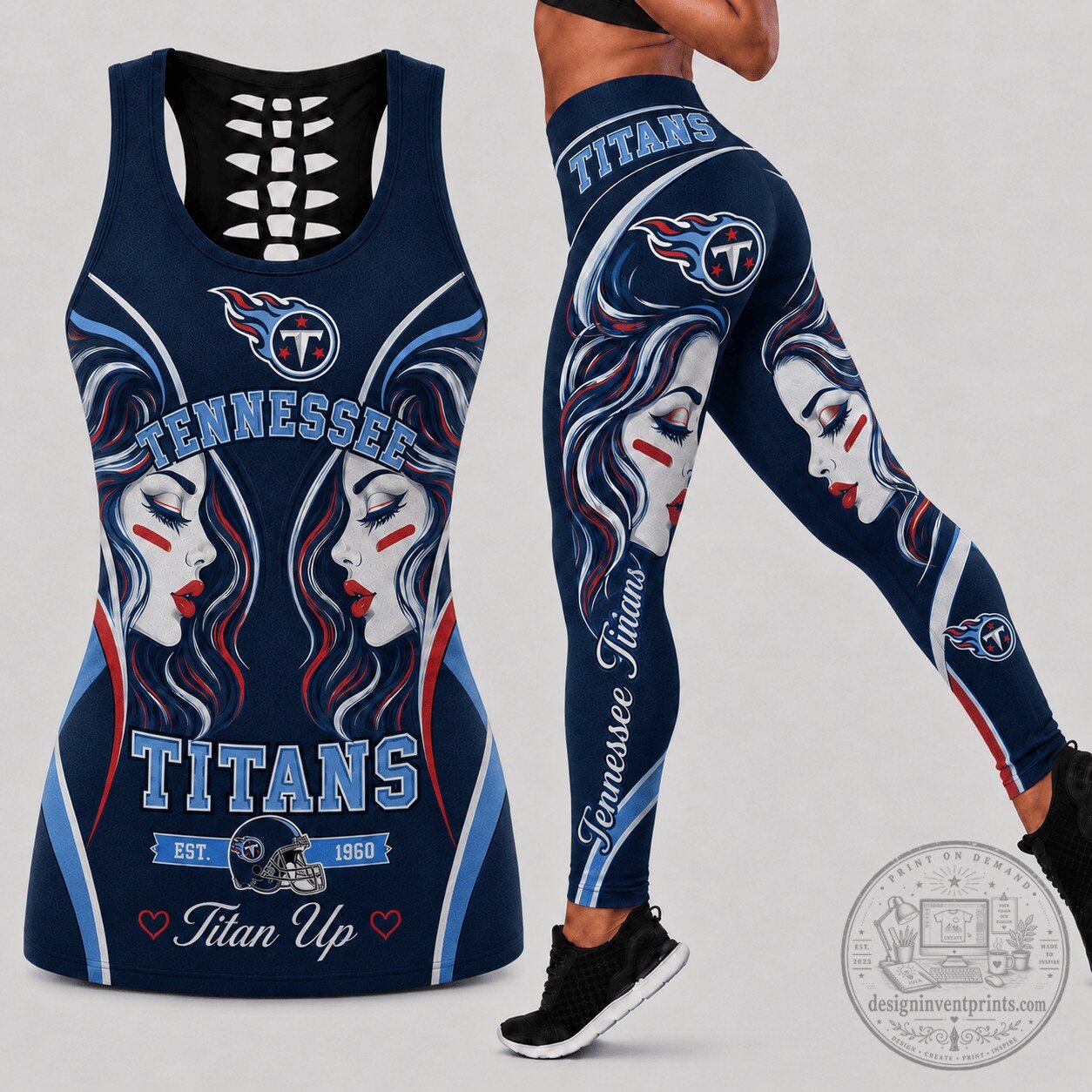 Tennessee Titans National Football League Game Day Women's Tank Top and Leggings Set