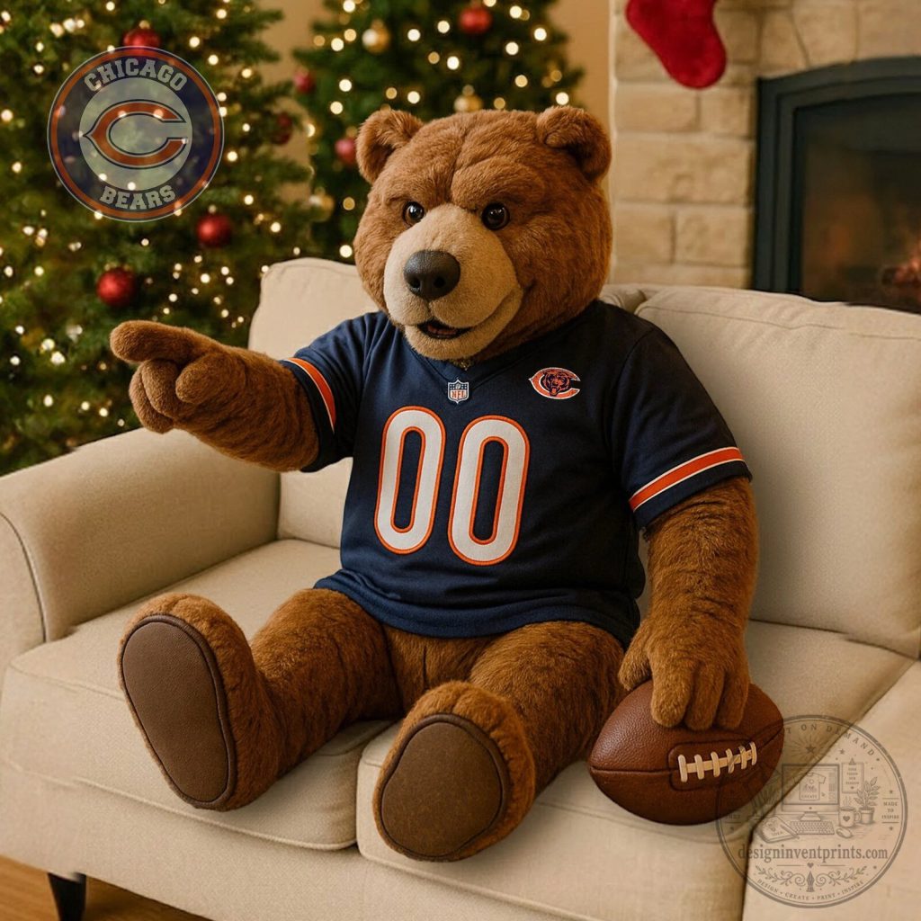 Chicago Bears Plush Stuffed Animal Bear with Football Jersey Chicago Bears Plush Stuffed Animal Bear with Football Jersey