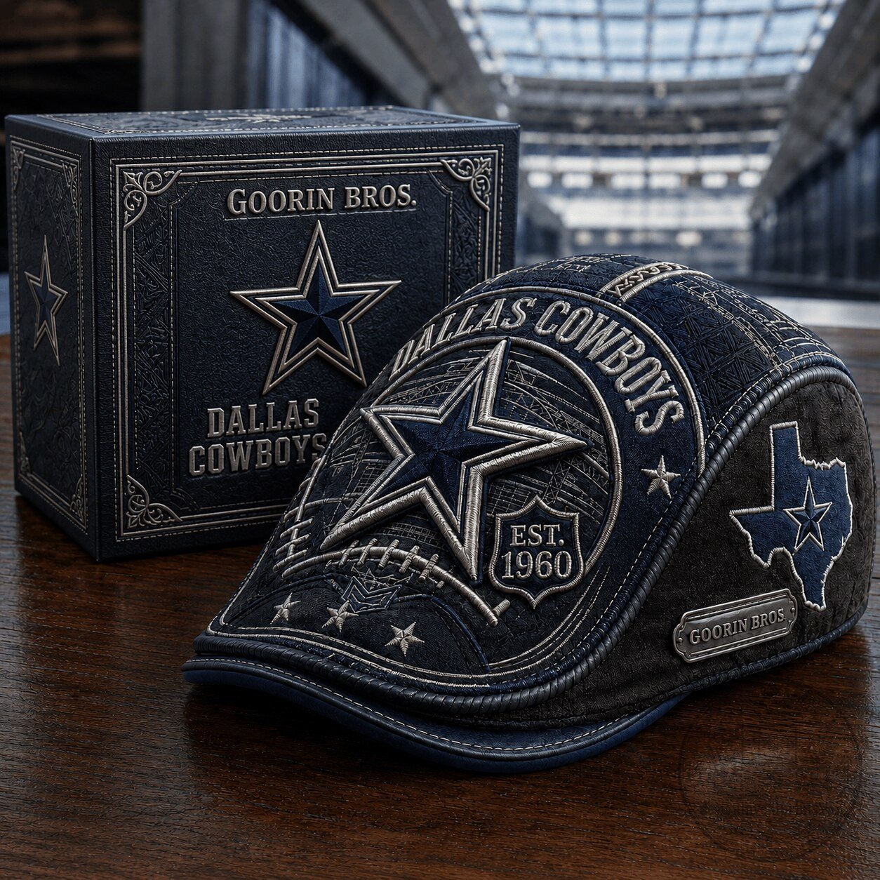 Dallas Cowboys Goorin Brothers Premium Flat Cap Hat 1 Dallas Cowboys Goorin Brothers Premium Flat Cap Hat