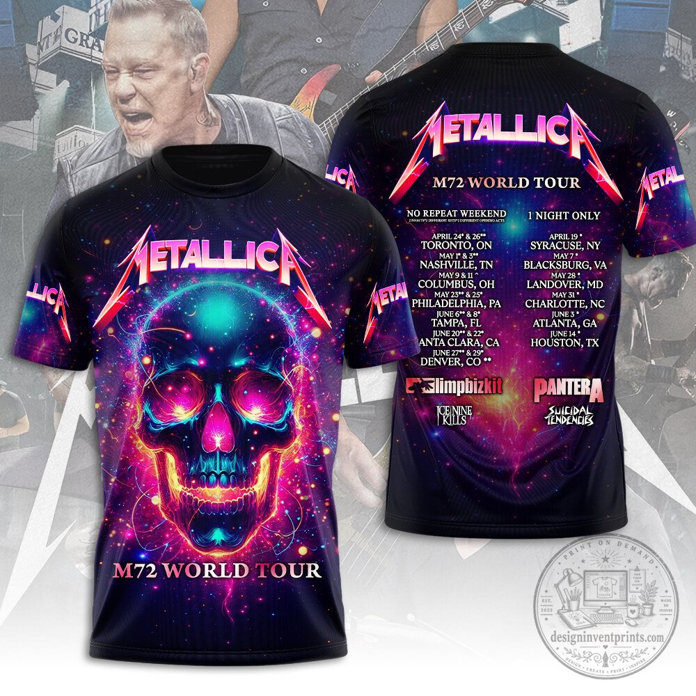 UCLA Bruins Football Fan Slip-On Shoes 6 Metallica M72 World Tour Neon Skull Graphic Band T-Shirt