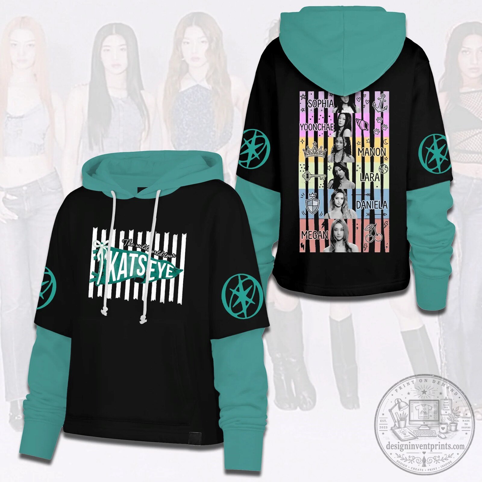 KATSEYE Debut Preppy Style Shortstop Hoodie The Wildworld Tour Great EYEKONs Gift