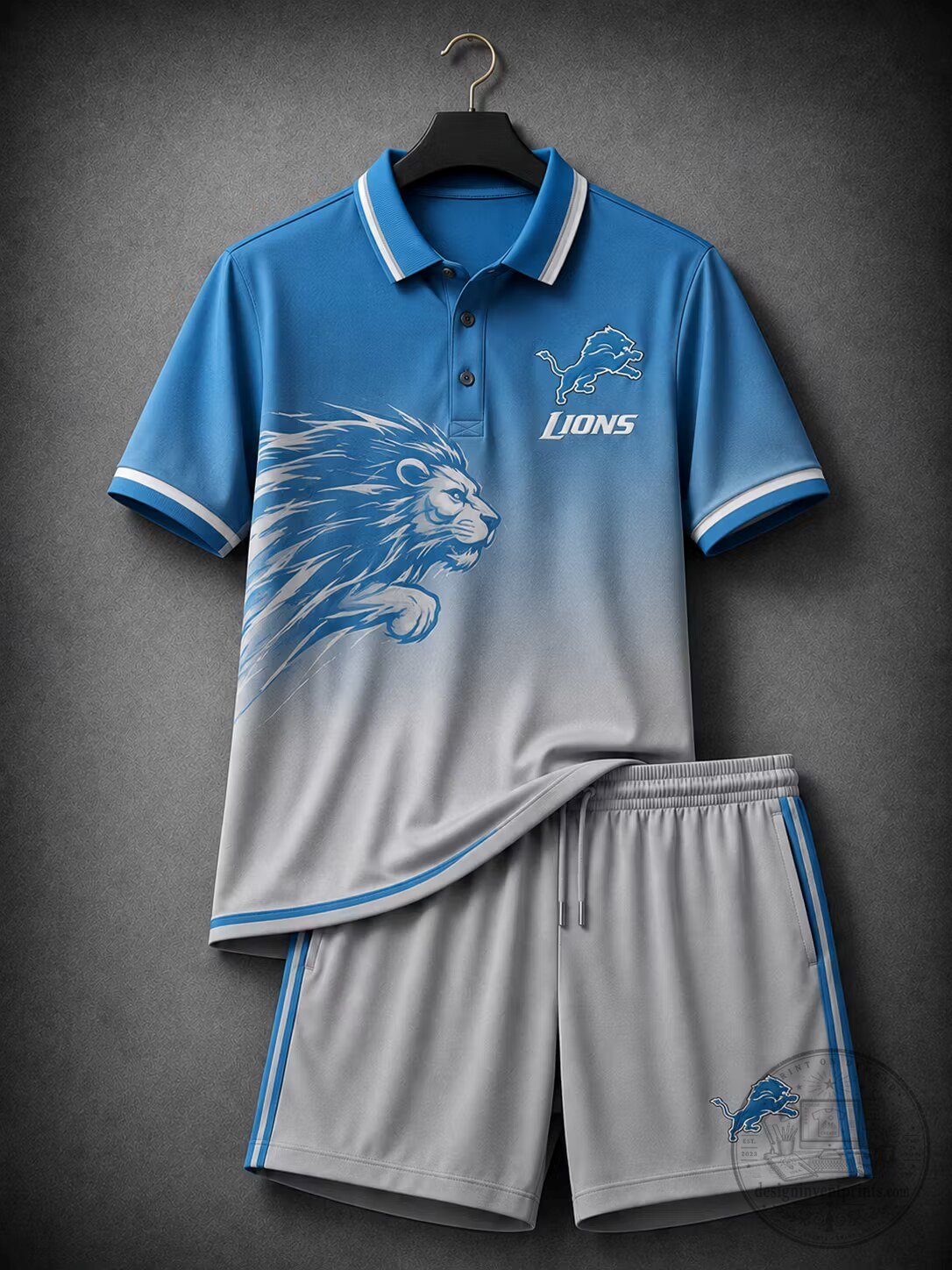 Men's Premium Cotton-Blend Polo Shirt and Shorts Set with Lion Graphic – Sporty Casual Summer Outfit 2 Men's Premium Cotton-Blend Polo Shirt and Shorts Set with Lion Graphic – Sporty Casual Summer Outfit