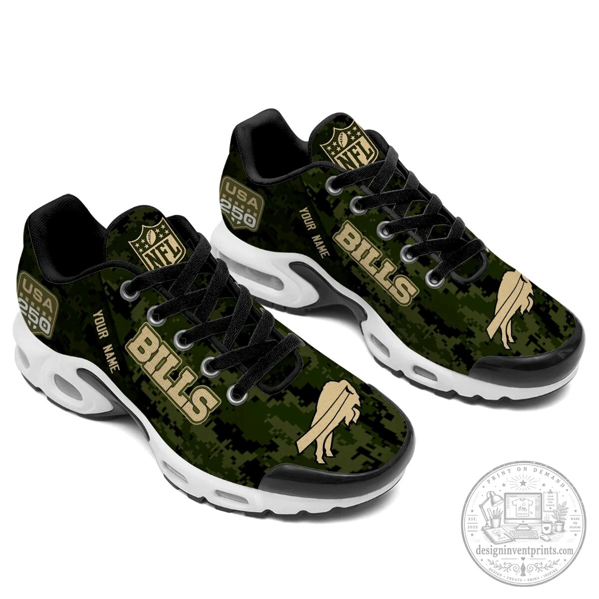 Buffalo Bills Salute to Service Digital Camouflage Personalized Shoes 13 Buffalo Bills Salute to Service Digital Camouflage Personalized Shoes