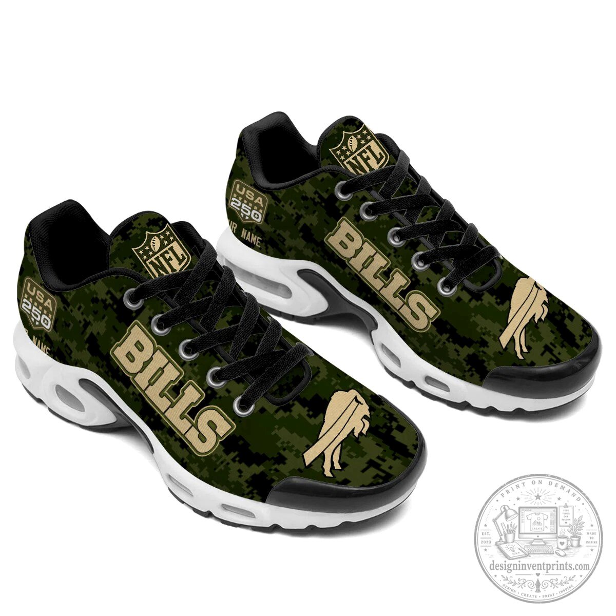 Buffalo Bills Salute to Service Digital Camouflage Personalized Shoes 14 Buffalo Bills Salute to Service Digital Camouflage Personalized Shoes