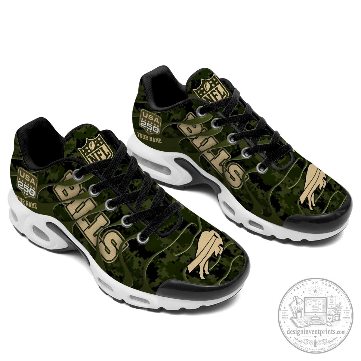 Buffalo Bills Salute to Service Digital Camouflage Personalized Shoes 15 Buffalo Bills Salute to Service Digital Camouflage Personalized Shoes