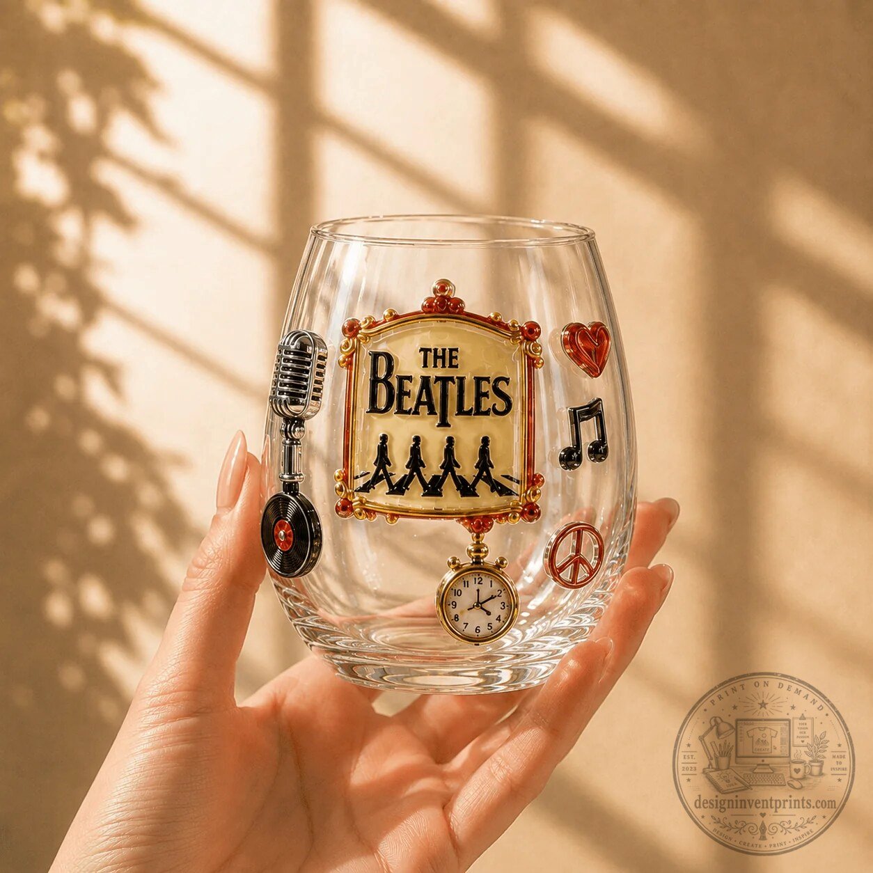 The Beatles Yellow Submarine Sgt Pepper Drum Let It Be Stemless Wine Glass Set 9 The Beatles Yellow Submarine Sgt Pepper Drum Let It Be Stemless Wine Glass Set