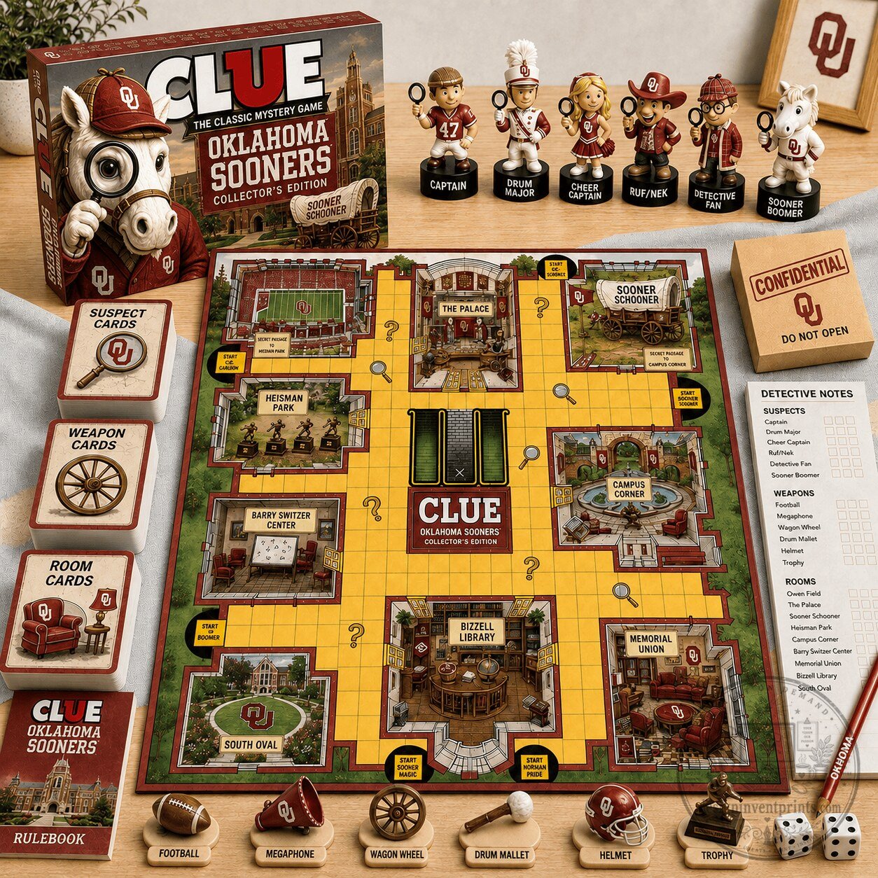 Oklahoma Sooners Clue Collector's Edition Board Game