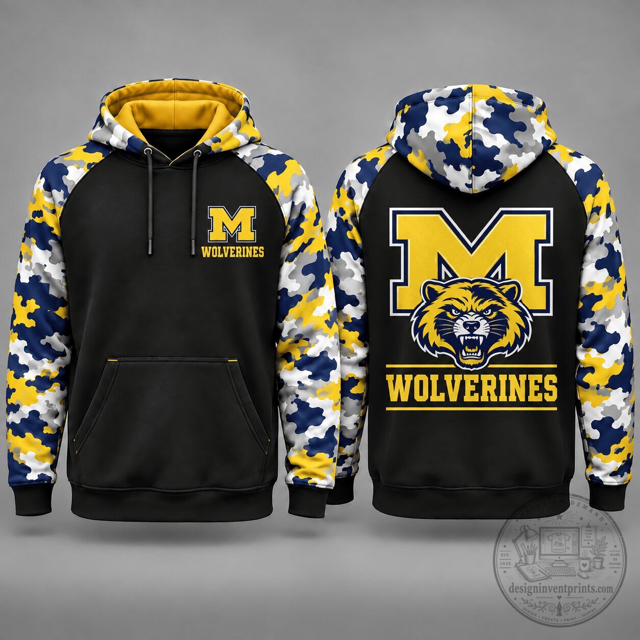 Michigan Wolverines NCAA Legends in the Wild Camouflage Hoodie