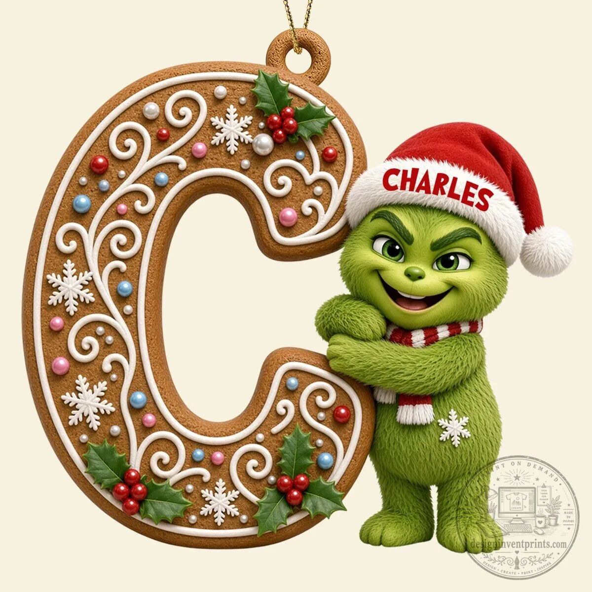Grinch Christmas Initial A Gingerbread Cookie Ornament 15 Grinch Christmas Initial A Gingerbread Cookie Ornament