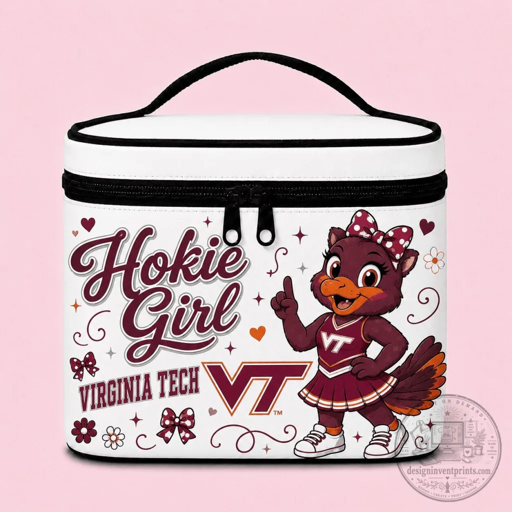 Virginia Tech Hokies Hokie Girl Cosmetic Bag Virginia Tech Hokies Hokie Girl Cosmetic Bag