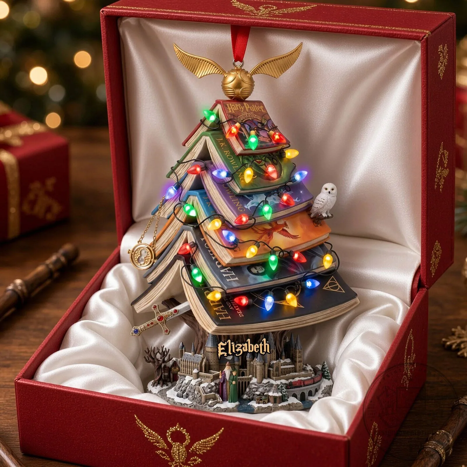 Harry Potter Book Stack Christmas Tree Ornament Personalized Gift