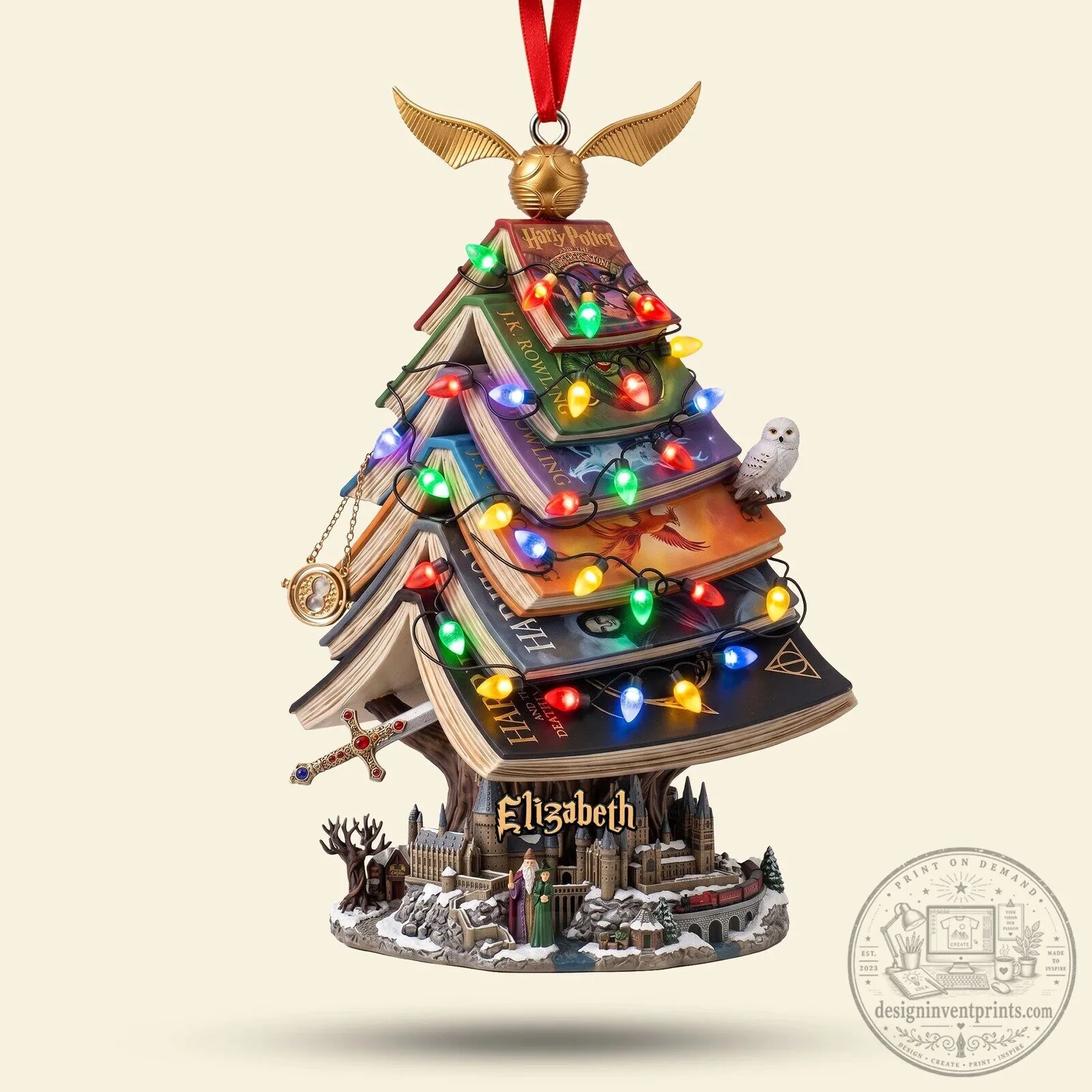Harry Potter Book Stack Christmas Tree Ornament Personalized Gift 11 Harry Potter Book Stack Christmas Tree Ornament Personalized Gift