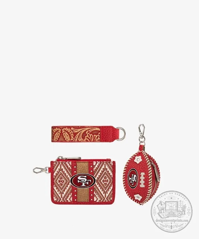 San Francisco 49ers Football Team Wristlet Wallet and Keychain Set 10 San Francisco 49ers Football Team Wristlet Wallet and Keychain Set
