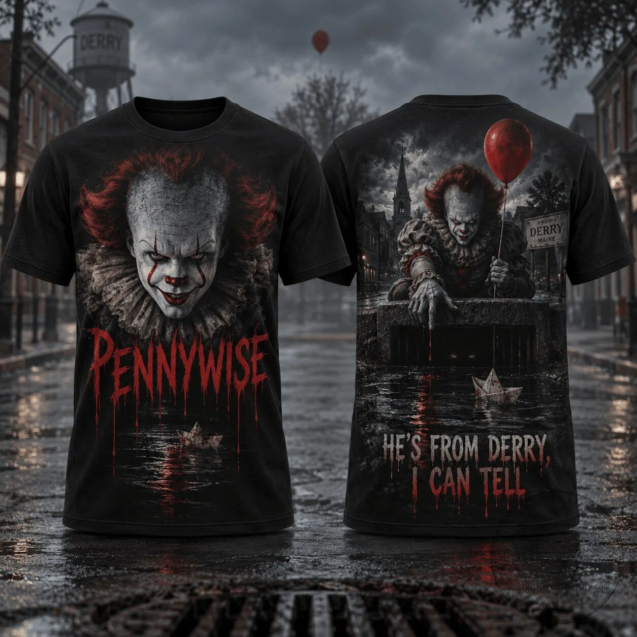 Pennywise The Dancing Clown It Horror Movie Character Graphic T-Shirt