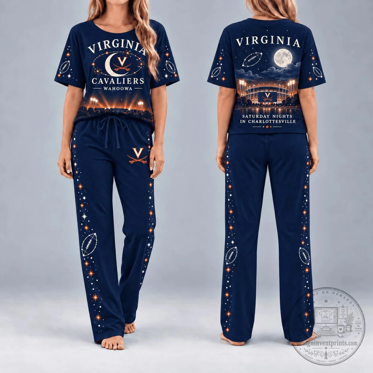 Virginia Cavaliers Football Saturday Nights Charlottesville Pajamas Set 3 Virginia Cavaliers Football Saturday Nights Charlottesville Pajamas Set