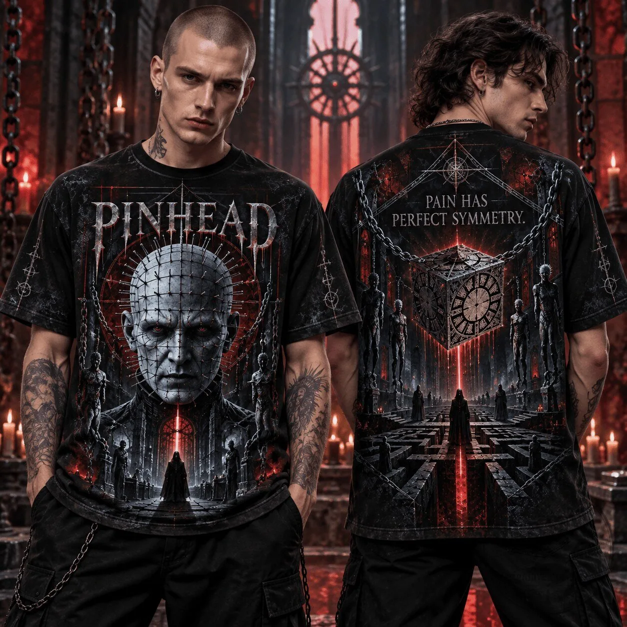 Pinhead Pain Has Perfect Symmetry Hellraiser Horror Movie T-Shirt 1 Pinhead Pain Has Perfect Symmetry Hellraiser Horror Movie T-Shirt