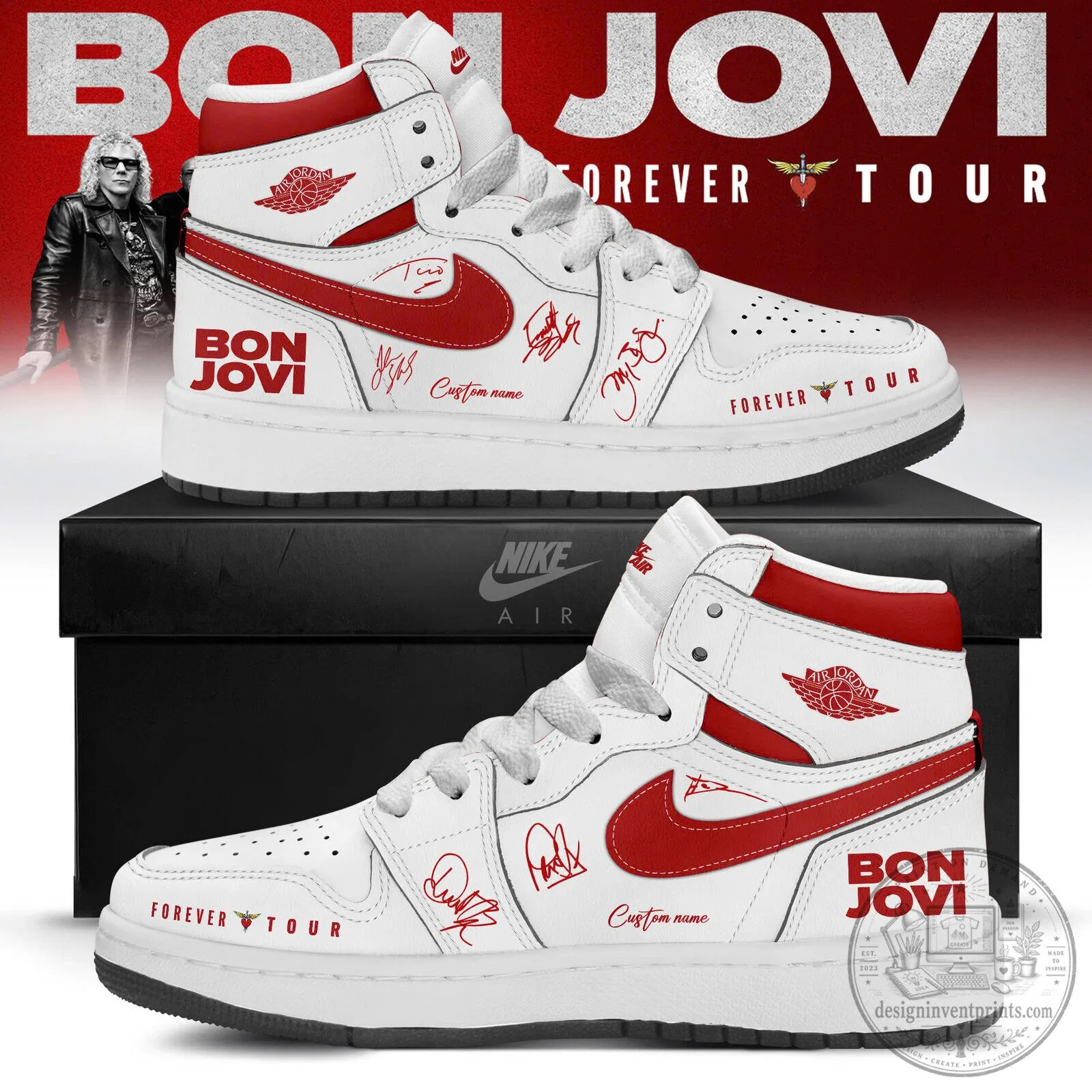 Bon Jovi Forever Tour 2026 Limited Edition High-Top Sneakers