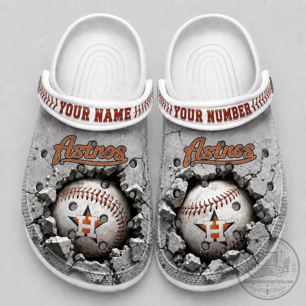 Houston Astros Baseball Cracked Concrete Design Shoes Houston Astros Baseball Cracked Concrete Design Shoes
