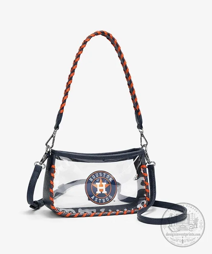 Houston Astros Baseball Clear Stadium Crossbody Bag with Braided Strap 15 Houston Astros Baseball Clear Stadium Crossbody Bag with Braided Strap