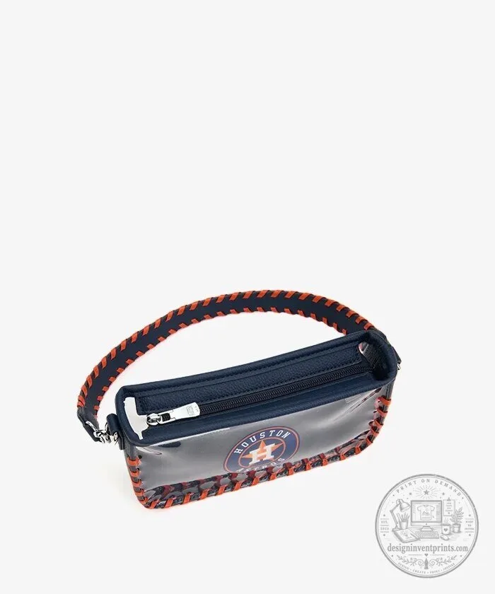 Houston Astros Baseball Clear Stadium Crossbody Bag with Braided Strap 19 Houston Astros Baseball Clear Stadium Crossbody Bag with Braided Strap