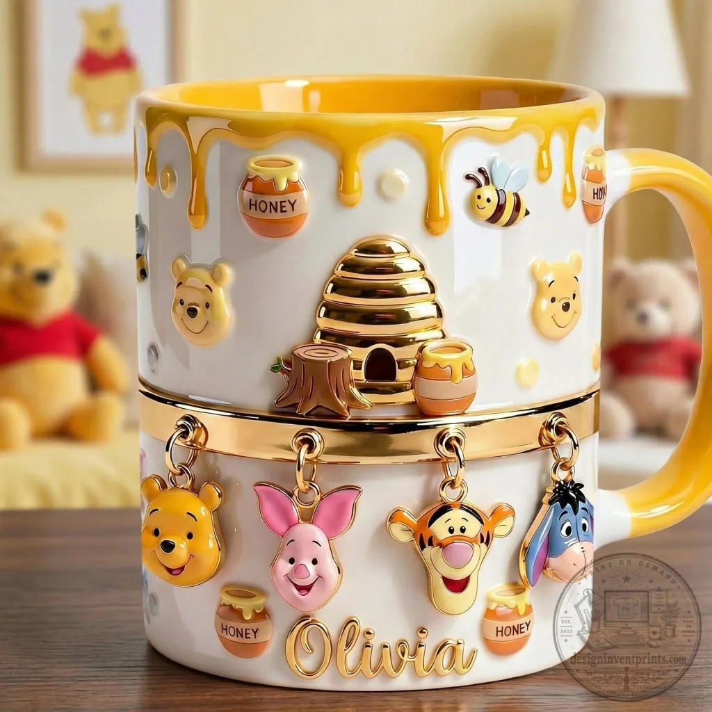 Winnie The Pooh And Friends Honey Drip Personalized Ceramic Coffee Mug Winnie The Pooh And Friends Honey Drip Personalized Ceramic Coffee Mug