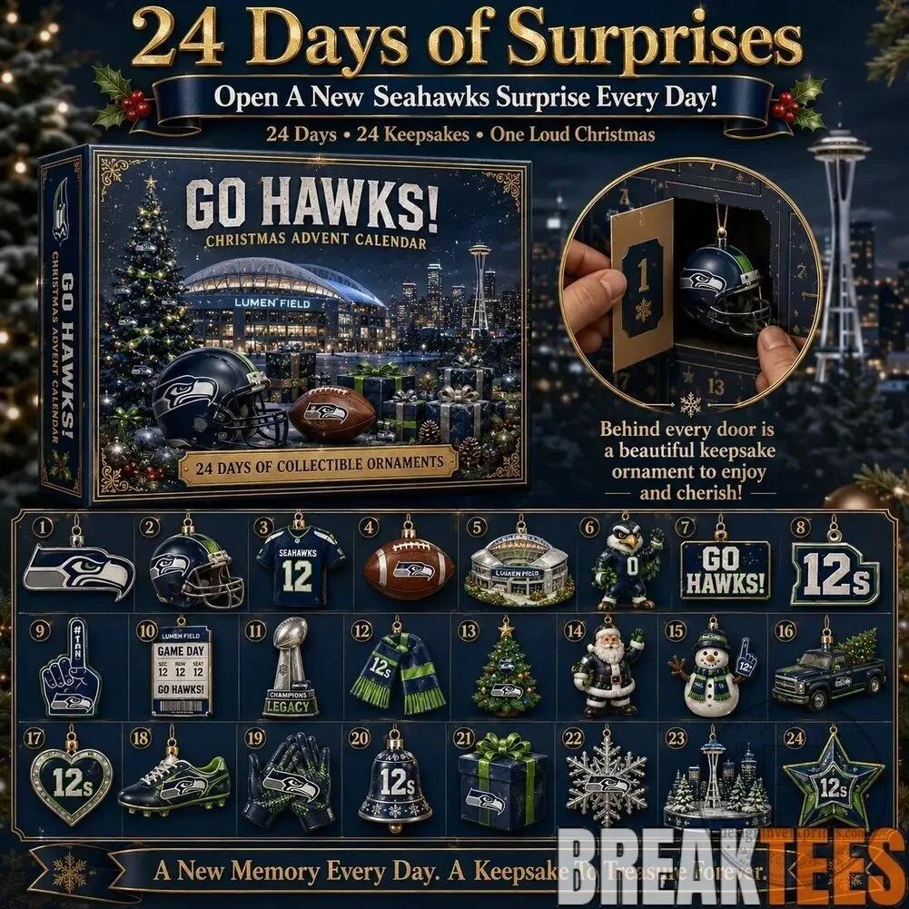 Seattle Seahawks Christmas Advent Calendar with Twenty-Four Ornaments 13 Seattle Seahawks Christmas Advent Calendar with Twenty-Four Ornaments
