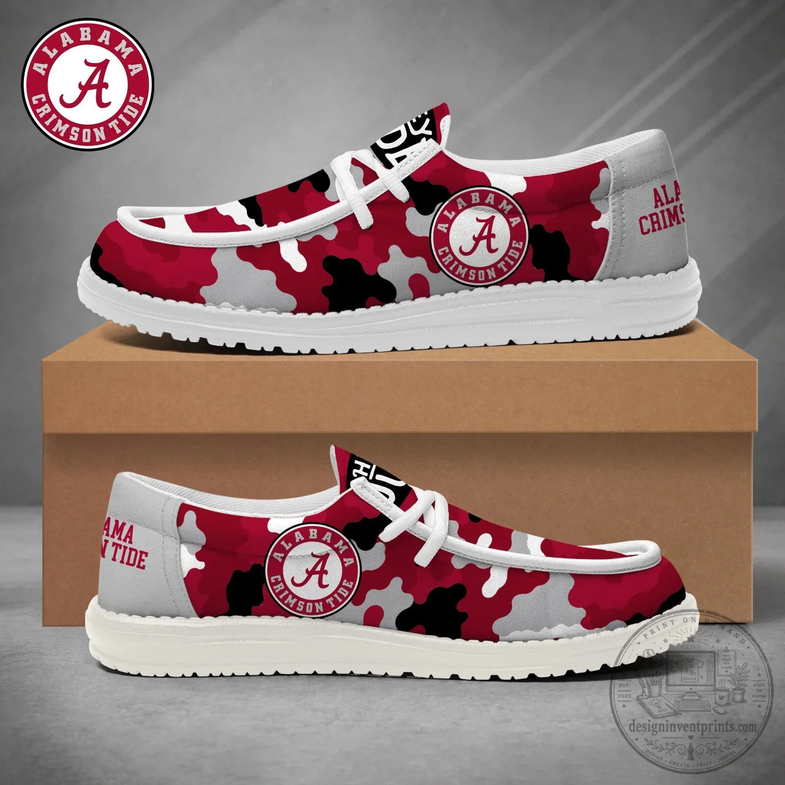 Alabama Crimson Tide Camouflage Pattern Loafer Shoes for Game Day 2 Alabama Crimson Tide Camouflage Pattern Loafer Shoes for Game Day