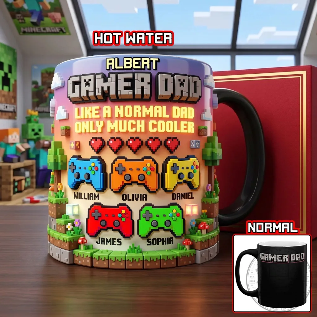 Gamer Dad Personalized Video Game Controller Coffee Mug