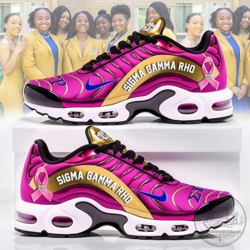 Sigma Gamma Rho Sorority Pink Athletic Sneakers Sigma Gamma Rho Sorority Pink Athletic Sneakers