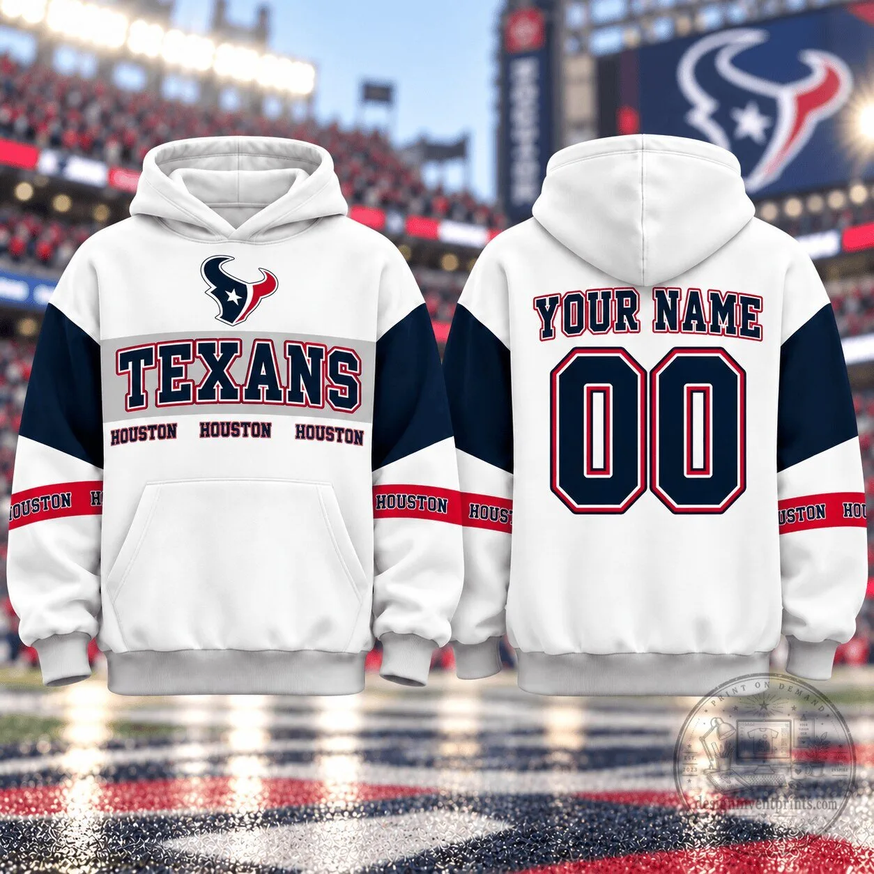 Houston Texans Personalized Gridiron Heritage Varsity Hoodie 5 Houston Texans Personalized Gridiron Heritage Varsity Hoodie