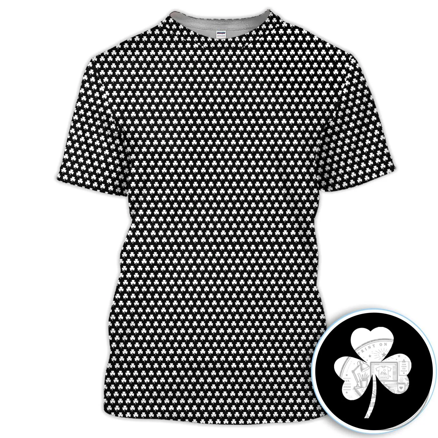 Black Clover Golf Polo Shirt, St Patrick's Day Shamrock Pattern Women's Apparel 33 Black Clover Golf Polo Shirt, St Patrick