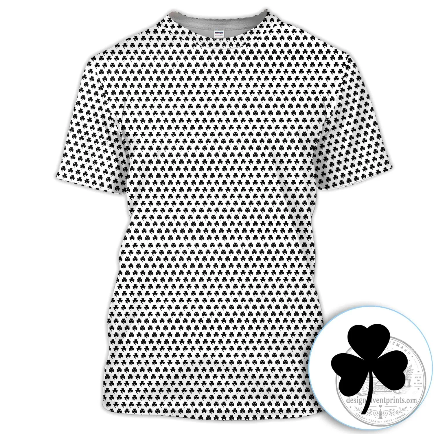 Black Clover Golf Polo Shirt, St Patrick's Day Shamrock Pattern Women's Apparel 37 Black Clover Golf Polo Shirt, St Patrick