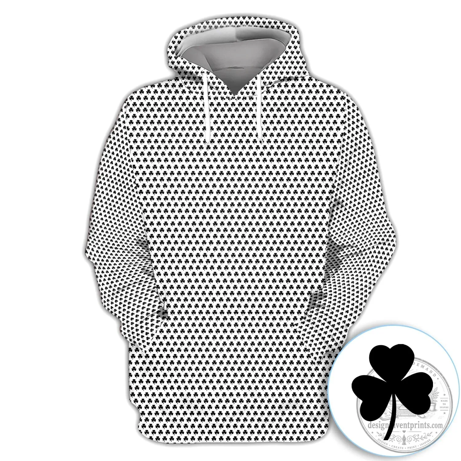 Black Clover Golf Polo Shirt, St Patrick's Day Shamrock Pattern Women's Apparel 39 Black Clover Golf Polo Shirt, St Patrick
