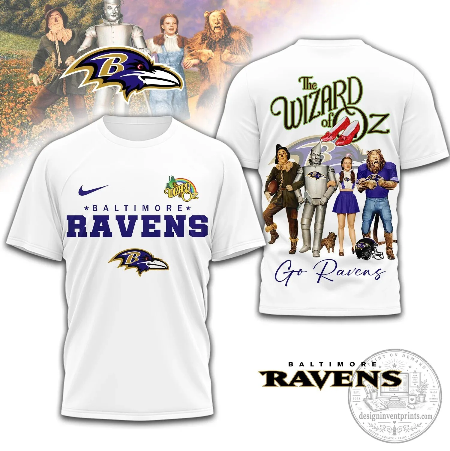 Baltimore Ravens The Wizard Of Oz Football Team T-Shirt