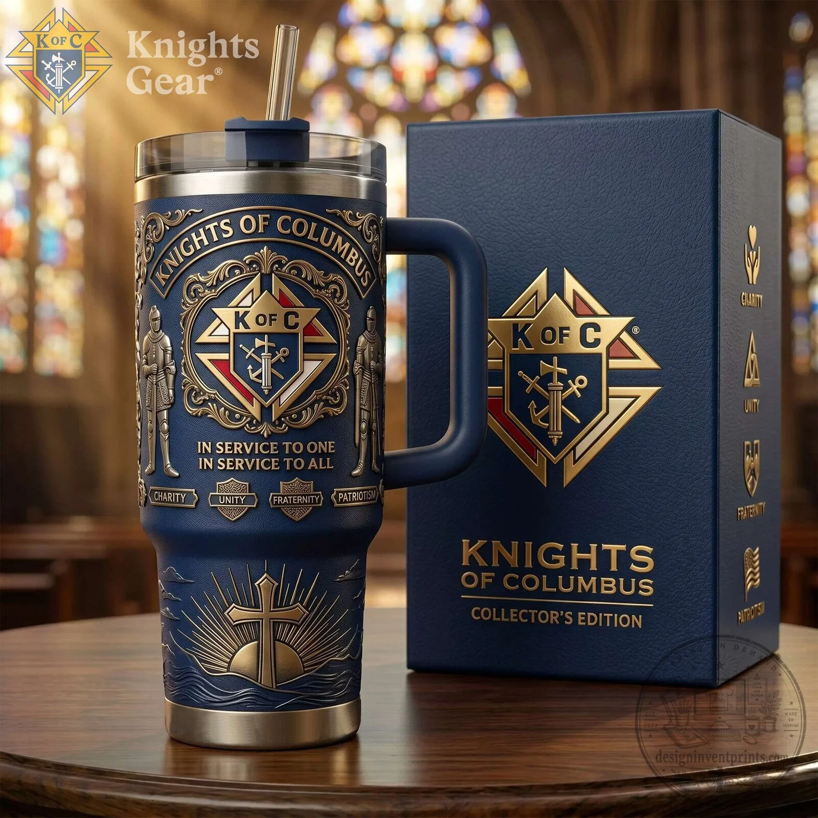 Knights of Columbus Collector's Edition Insulated Stainless Steel Tumbler 8 Knights of Columbus Collector's Edition Insulated Stainless Steel Tumbler