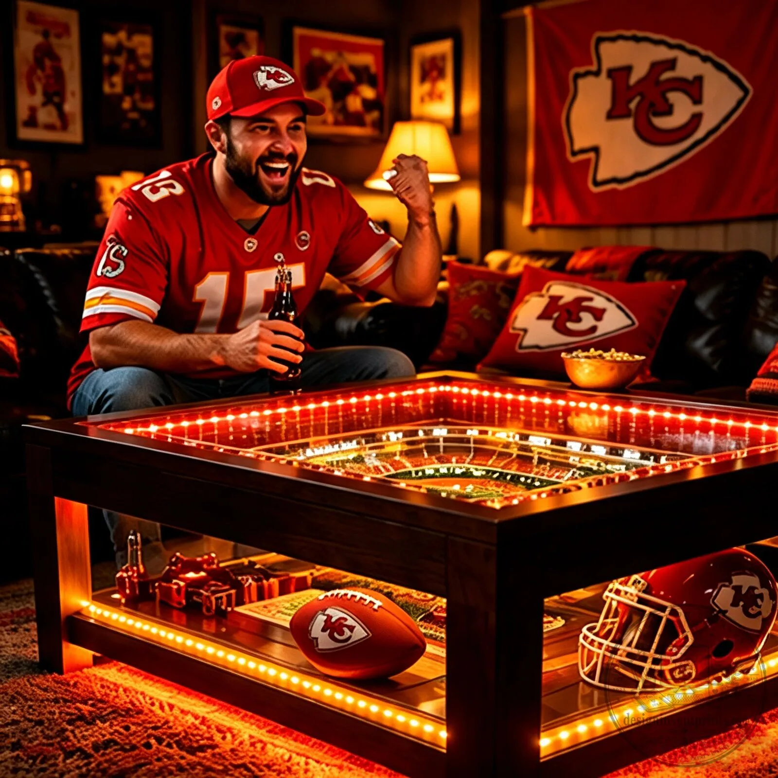 Kansas City Chiefs Football Stadium LED Illuminated Coffee Table 13 Kansas City Chiefs Football Stadium LED Illuminated Coffee Table