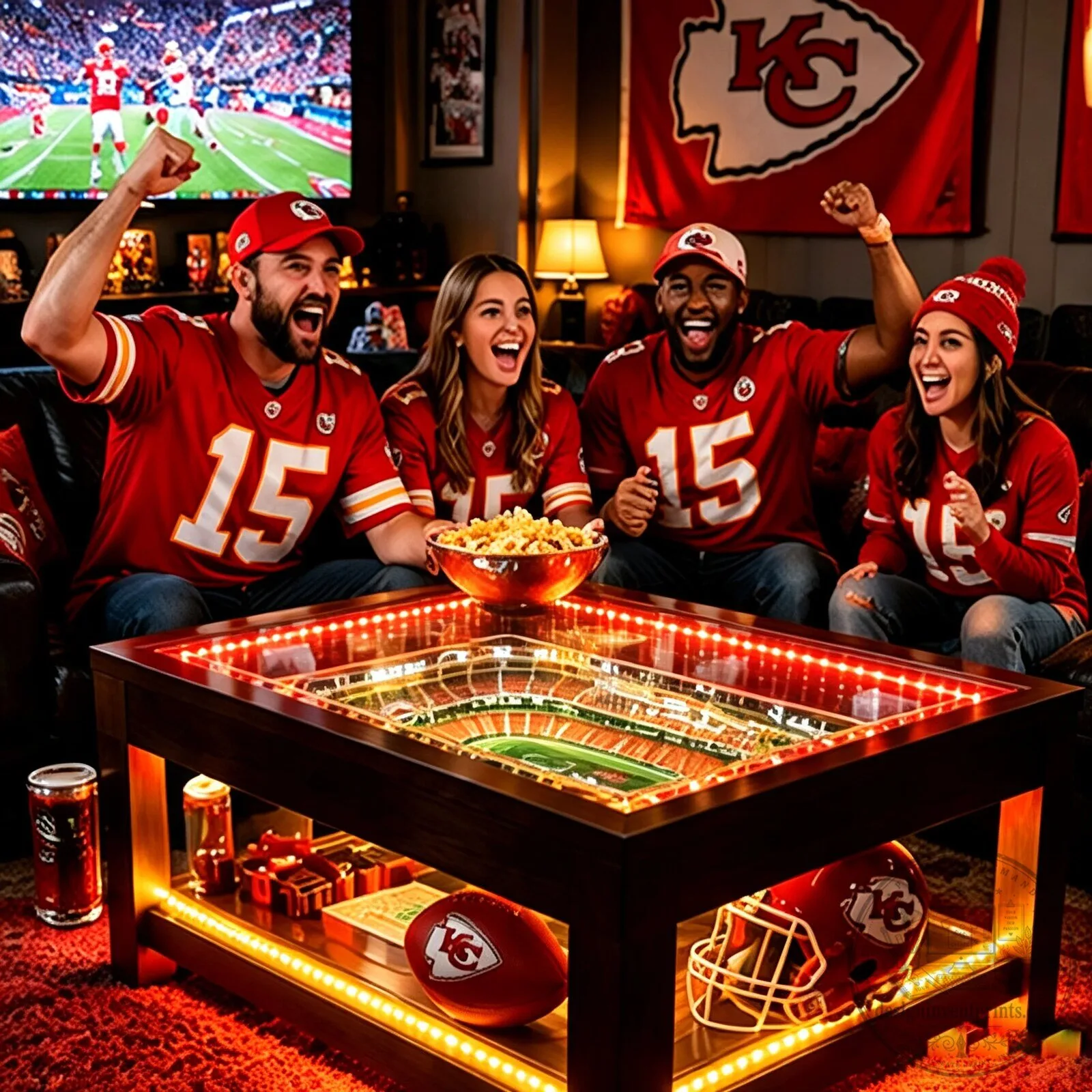 Kansas City Chiefs Football Stadium LED Illuminated Coffee Table 15 Kansas City Chiefs Football Stadium LED Illuminated Coffee Table